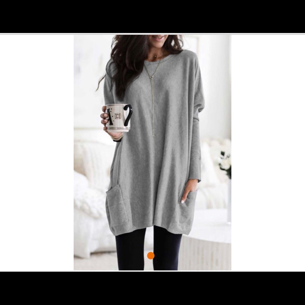 So cozy Grey tunic with pockets